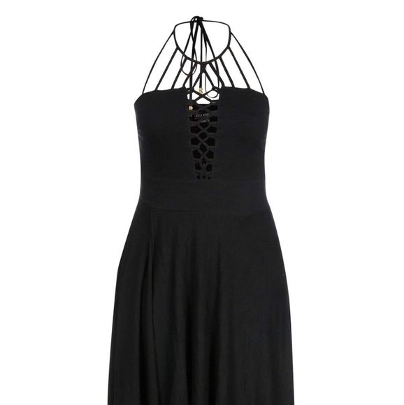 Black Maxi Halter Dress - Picture 5 of 6